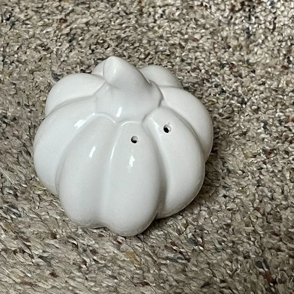 Pumpkin White Luster Salt & Pepper Shaker Set